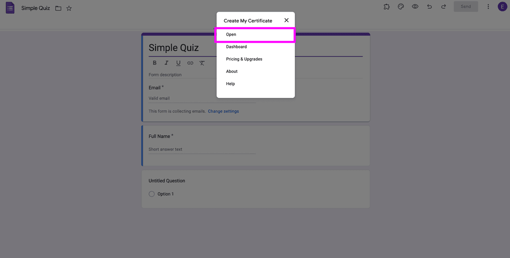 Open Editor
